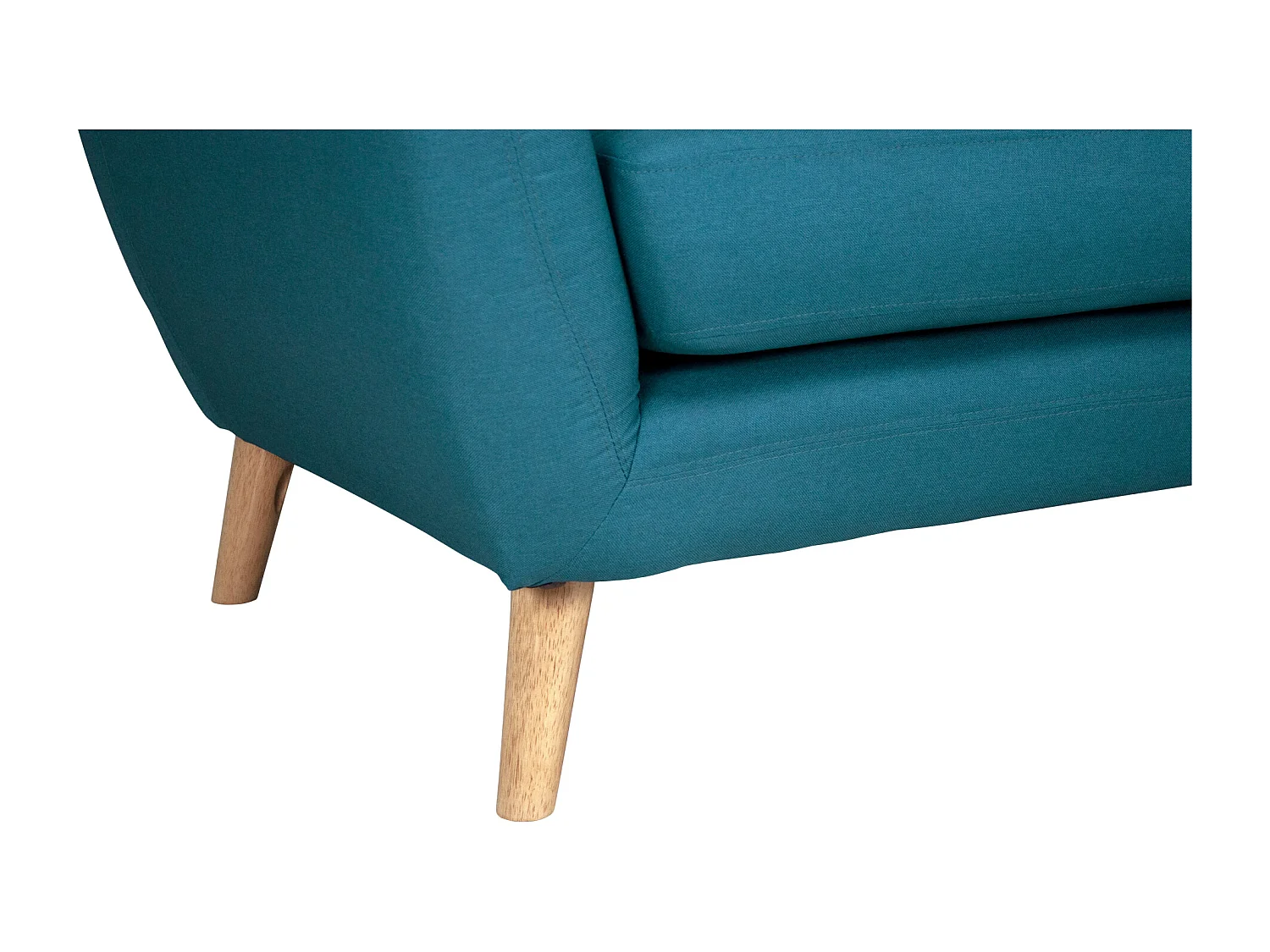 Divano 2 posti in tessuto blu petrolio dallo stile scandinavo mod. Emily