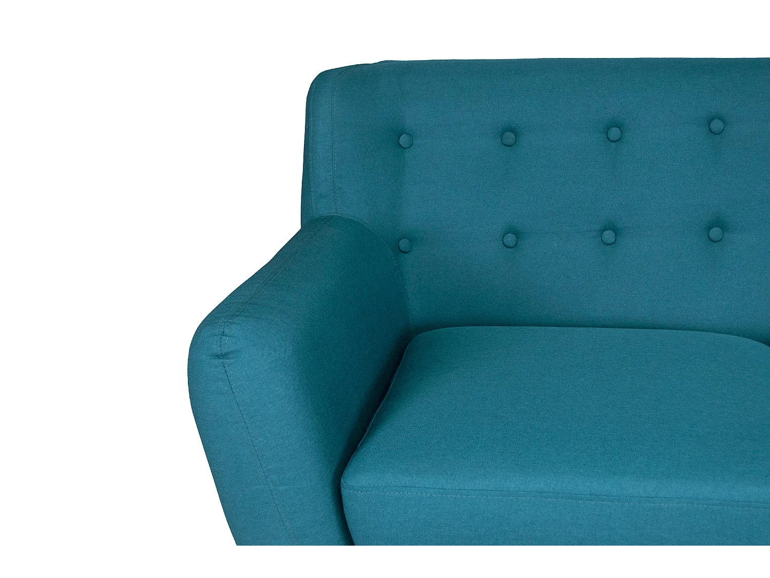 Divano 2 posti in tessuto blu petrolio dallo stile scandinavo mod. Emily