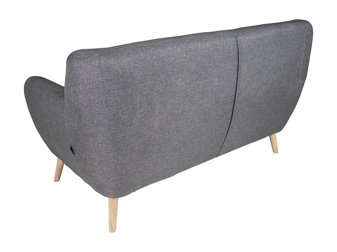 Divano 2 posti in tessuto grigio scuro dallo stile scandinavo mod. Emily