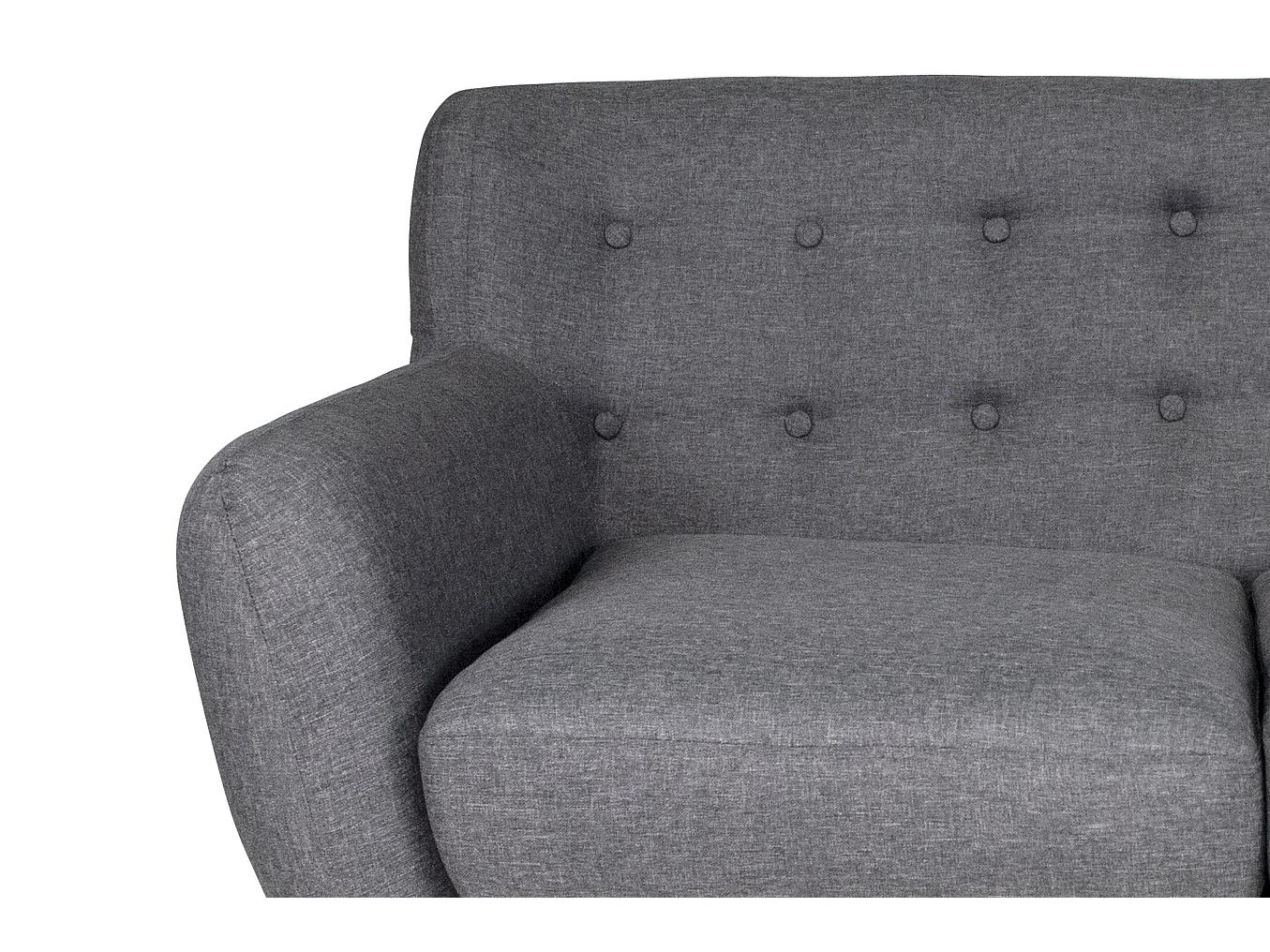 Divano 2 posti in tessuto grigio scuro dallo stile scandinavo mod. Emily