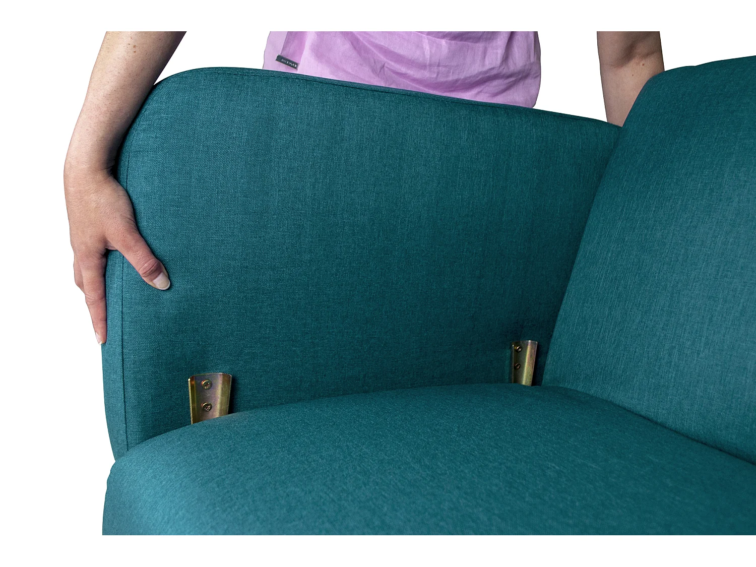 Divano letto clic clac in tessuto blu petrolio, divano 3 posti mod. Henry