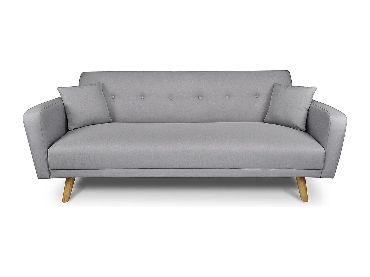 Divano letto clic clac in tessuto grigio, divano 3 posti mod. Henry