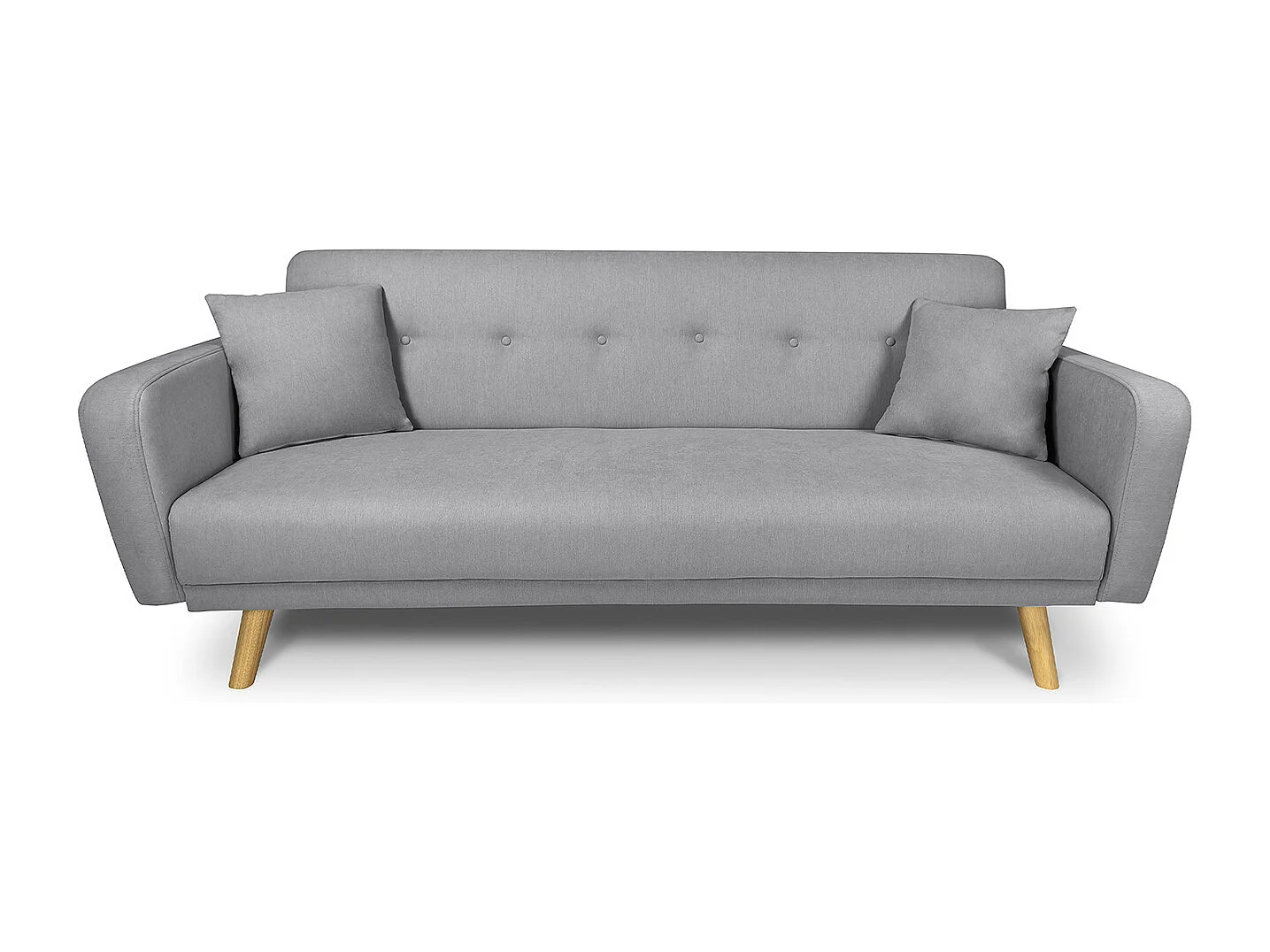 Divano letto clic clac in tessuto grigio, divano 3 posti mod. Henry