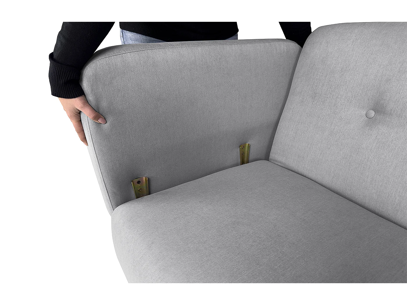 Divano letto clic clac in tessuto grigio, divano 3 posti mod. Henry