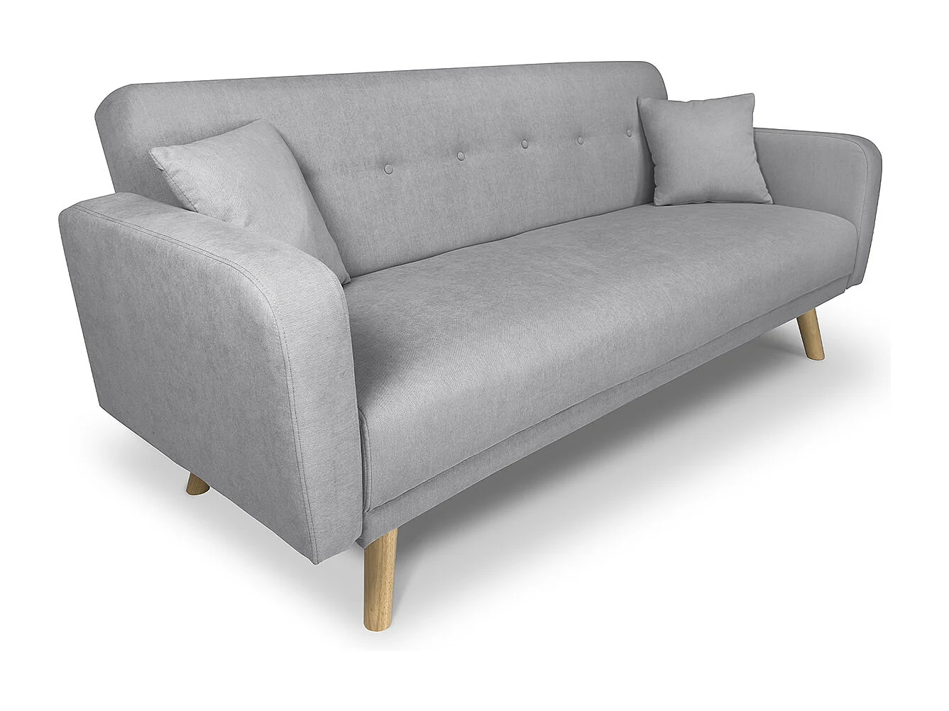 Divano letto clic clac in tessuto grigio, divano 3 posti mod. Henry