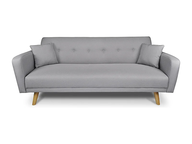 Divano letto clic clac in tessuto grigio, divano 3 posti mod. Henry