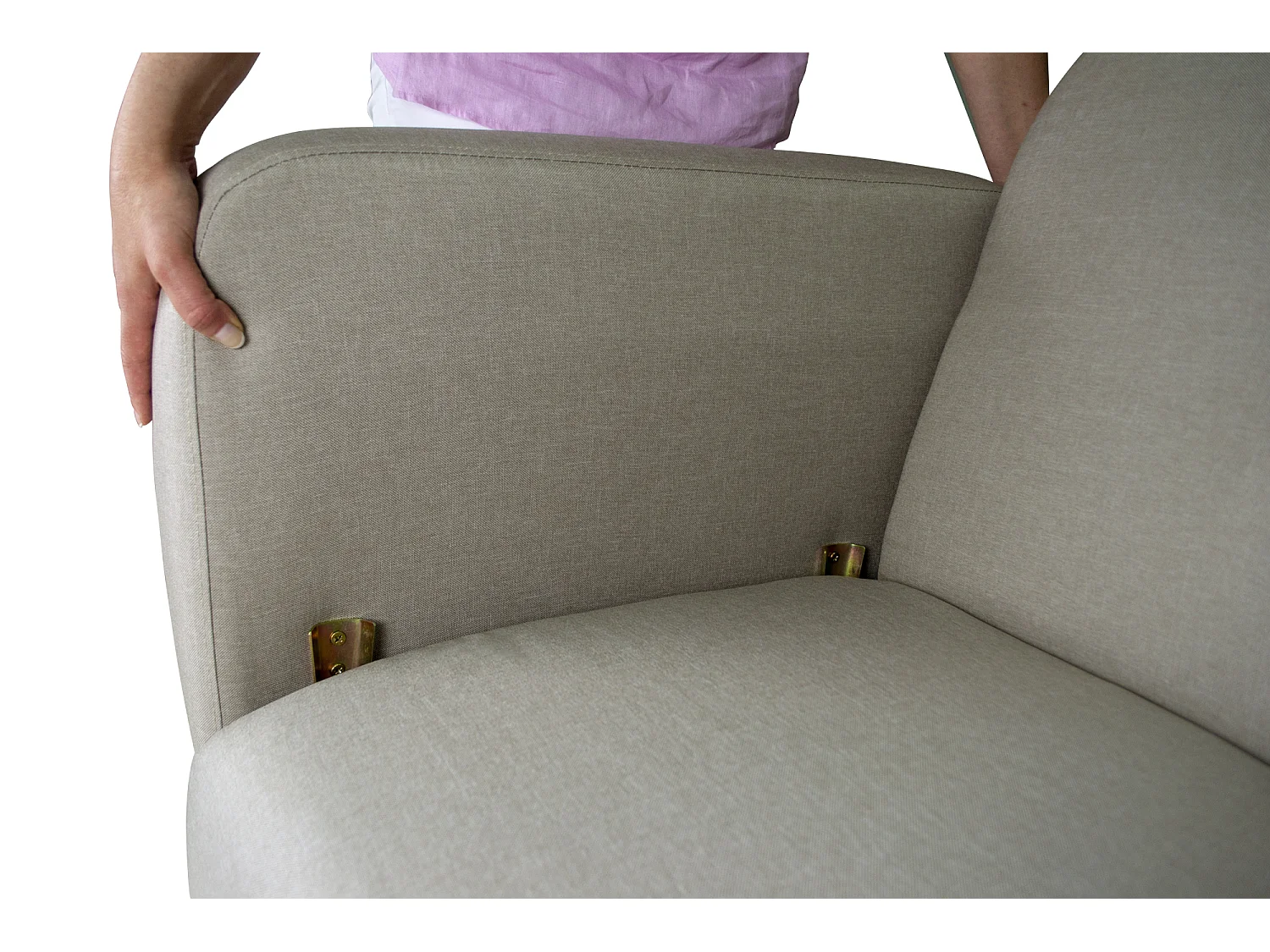 Divano letto clic clac in tessuto tortora, divano 3 posti mod. Henry