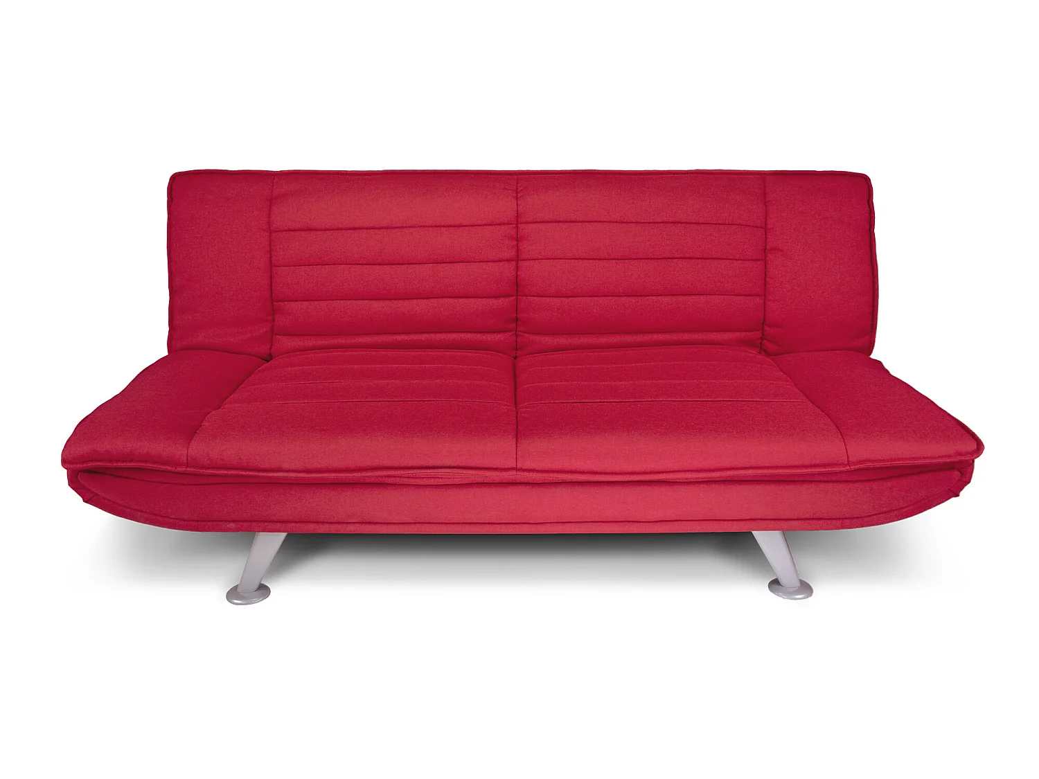 Divano letto clic clac in tessuto rosso, divano 3 posti mod. Iris