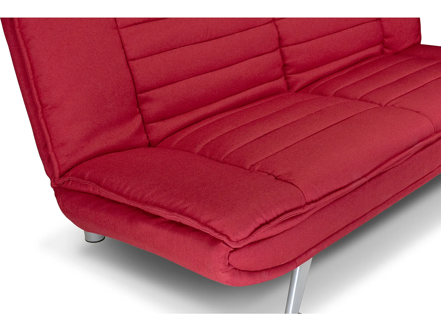 Divano letto clic clac in tessuto rosso, divano 3 posti mod. Iris