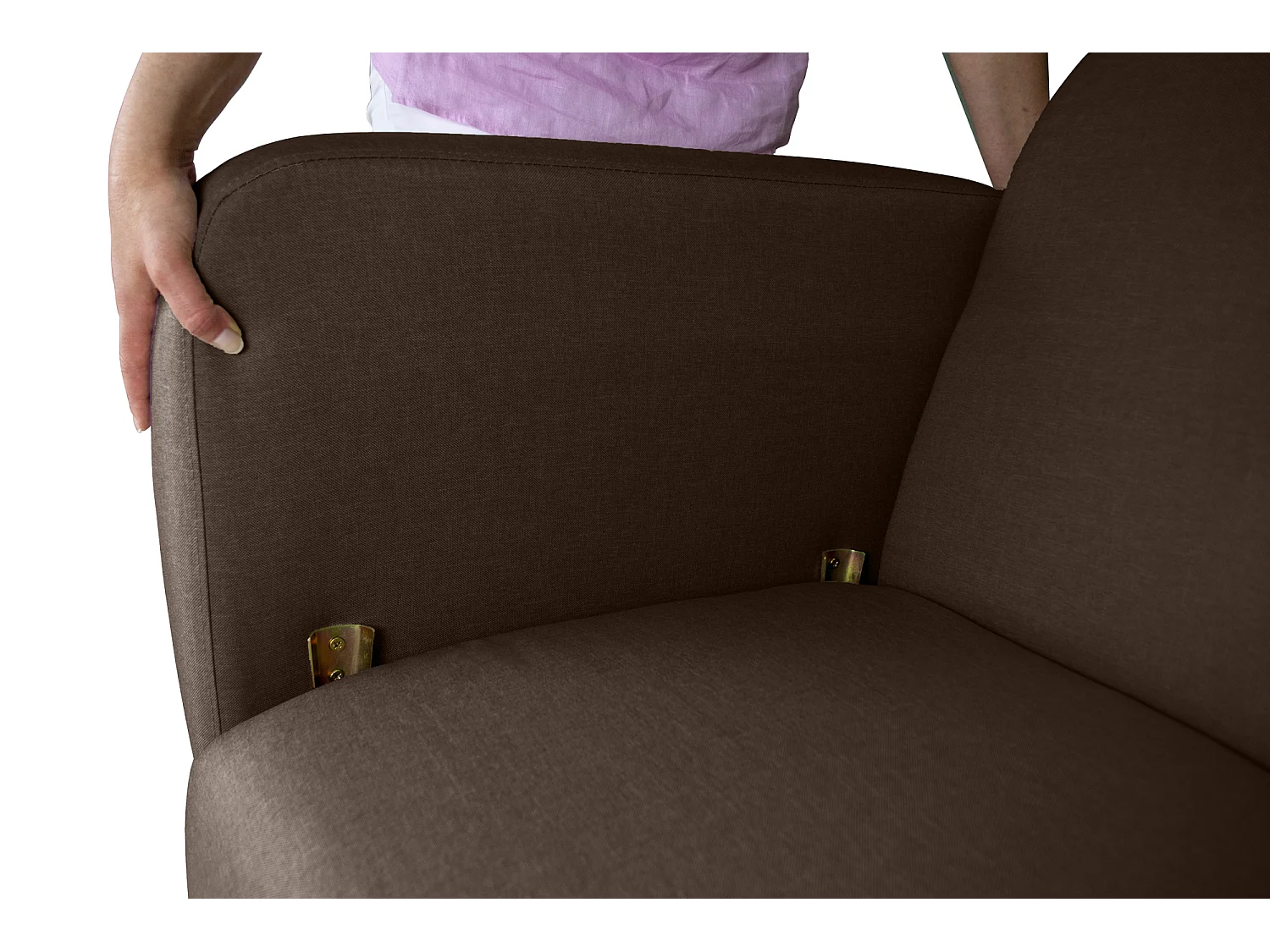 Divano letto clic clac in tessuto marrone, divano 3 posti mod. Henry