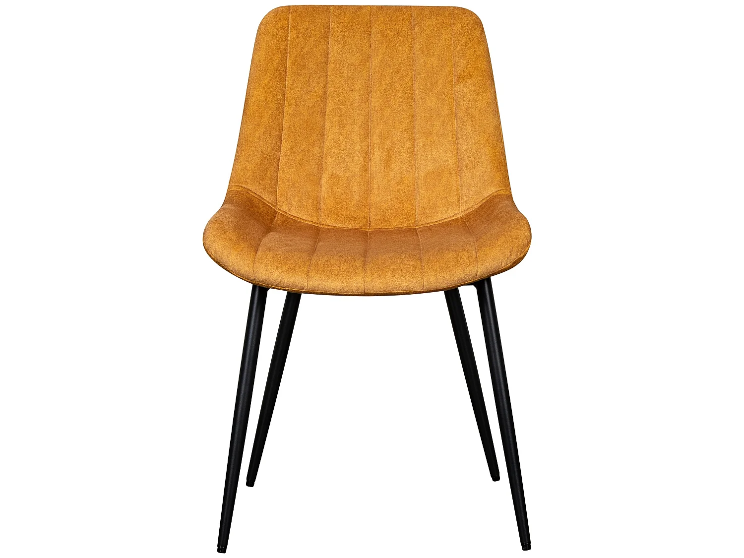 Chaise tapissée - velours moutarde - ROPLOY