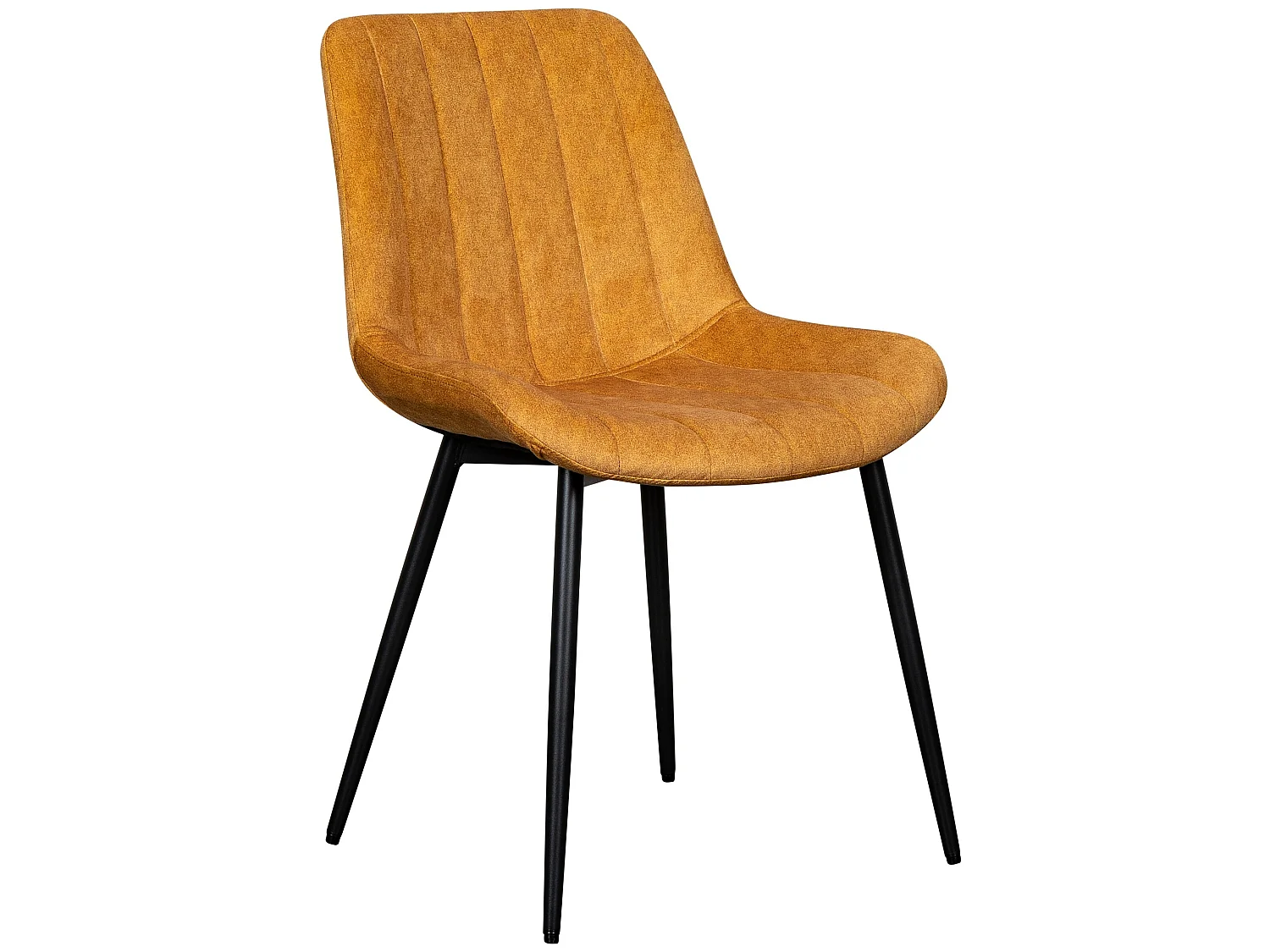 Chaise tapissée - velours moutarde - ROPLOY