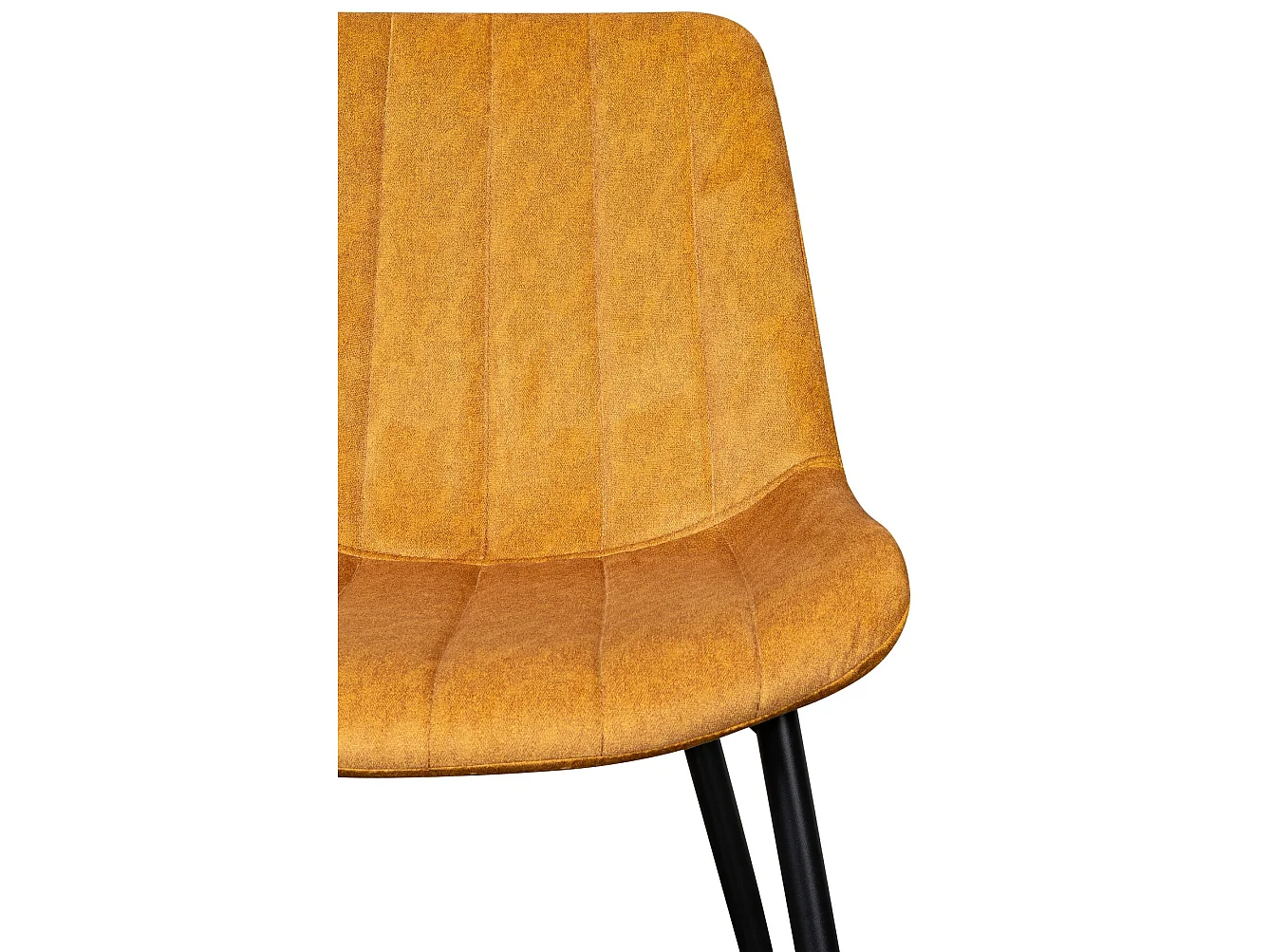 Chaise tapissée - velours moutarde - ROPLOY