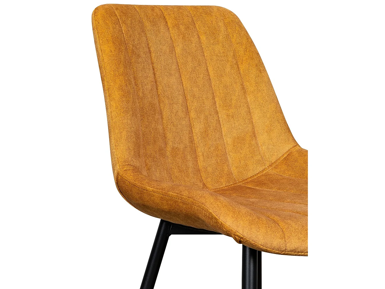 Chaise tapissée - velours moutarde - ROPLOY