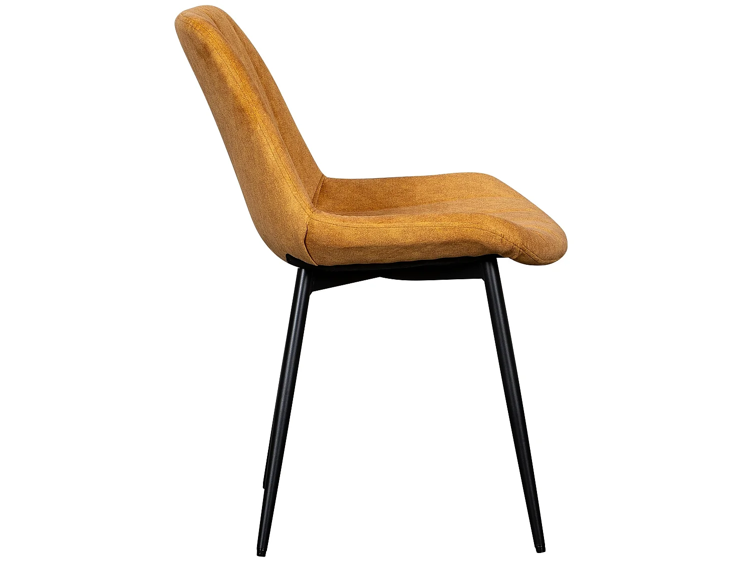 Chaise tapissée - velours moutarde - ROPLOY