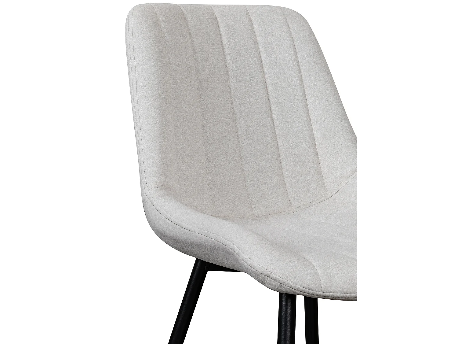 Chaise tapissée - velours beige clair - ROPLOY