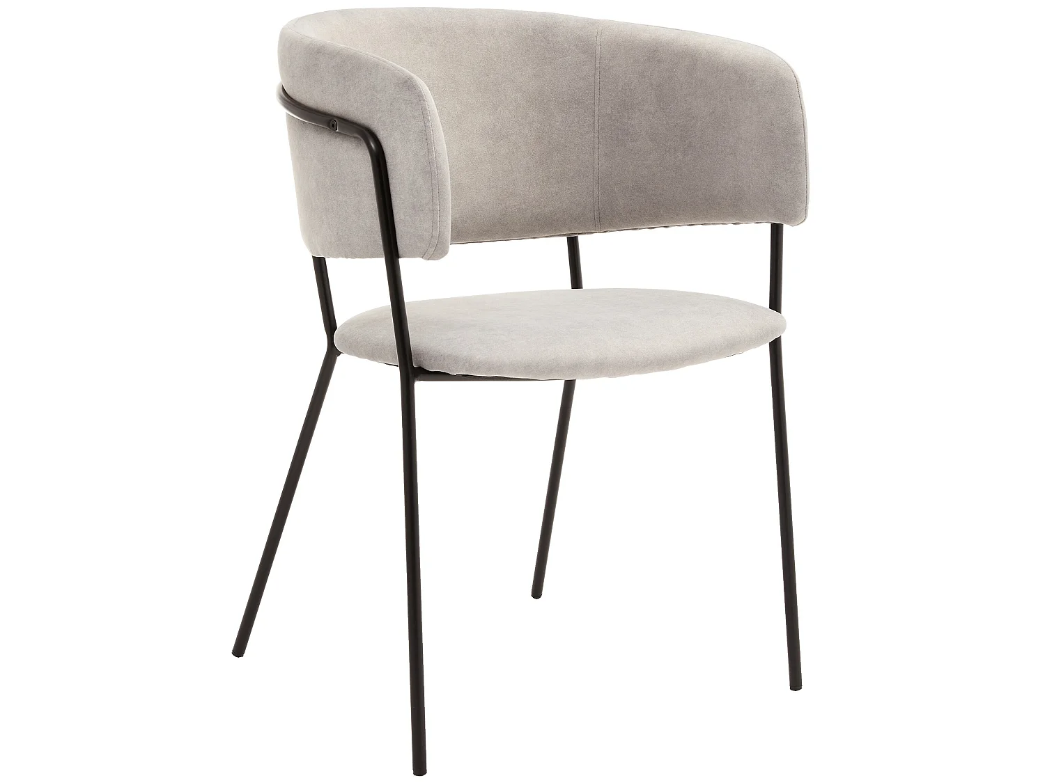 Chaise tapissée - gris/base noir - PROOLS