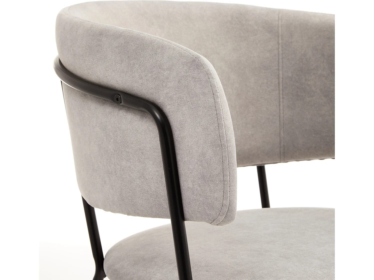 Chaise tapissée - gris/base noir - PROOLS