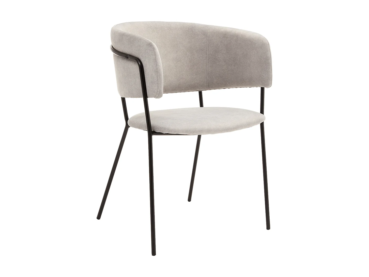 Chaise tapissée - gris/base noir - PROOLS