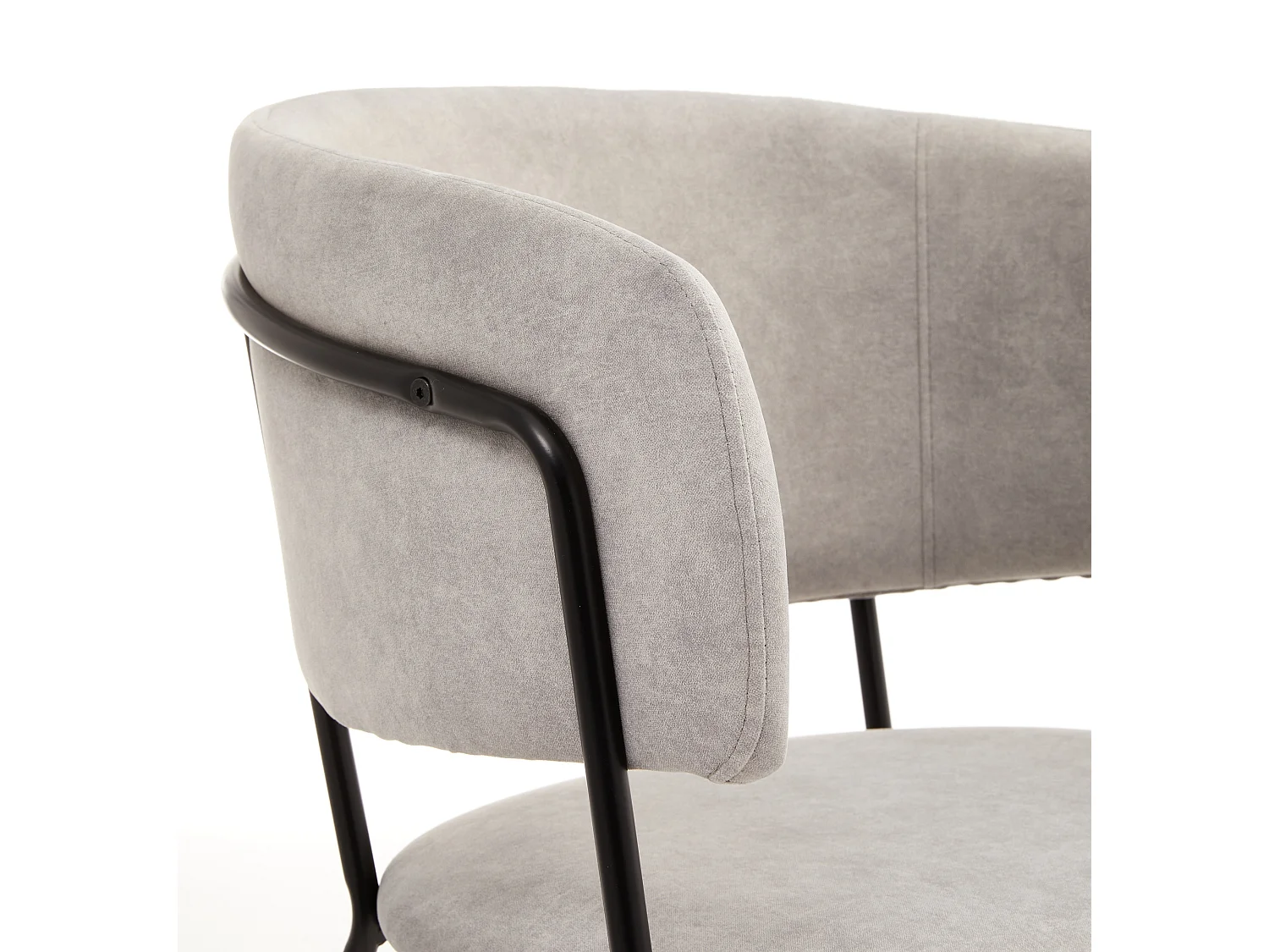 Chaise tapissée - gris/base noir - PROOLS