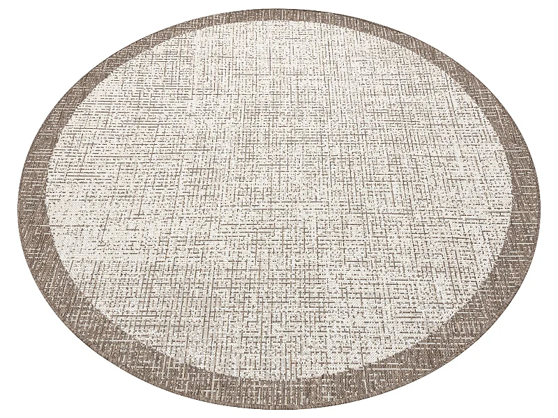 TAPIS EN CORDE SIZAL FLOORLUX Cercle 20401 Cadre champagne / taupe cercle 160 cm