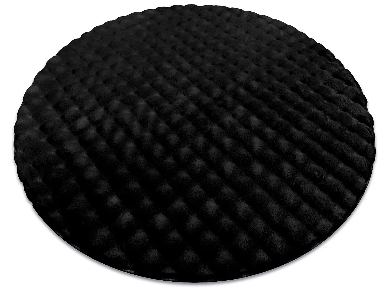 Tapijt BUBBLE cirkel zwart 25 IMITATIE VAN KONIJNENBONT 3D structureel cercle 100 cm