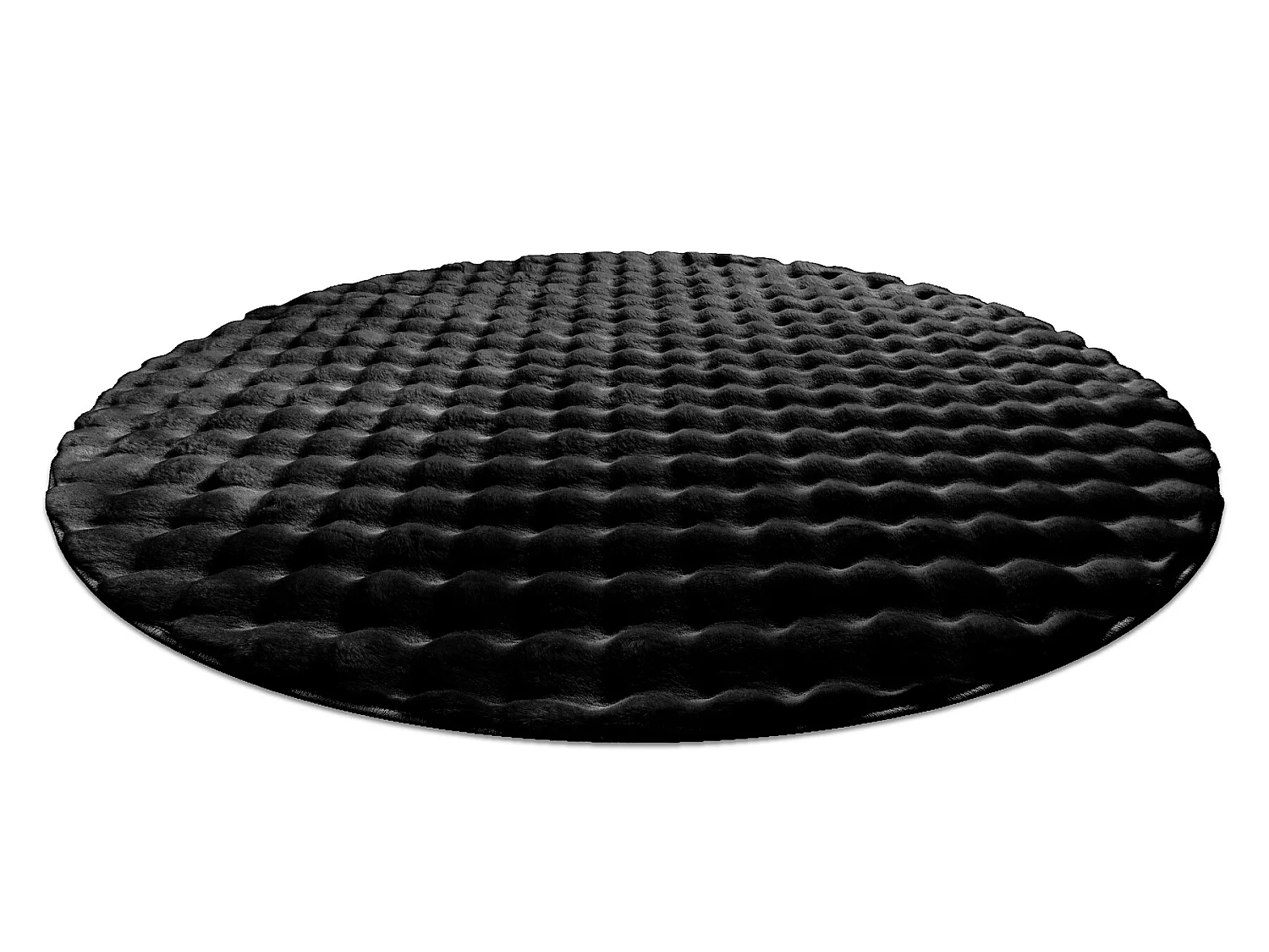 Tapis BUBBLE cercle noir 25 IMITATION DE FOURRURE DE LAPIN 3D structur cercle 100 cm