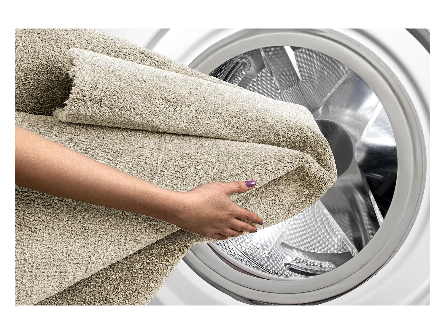 Modern Tapijt Wasbaar , LATIO 71351056 ROND crème cercle 80 cm