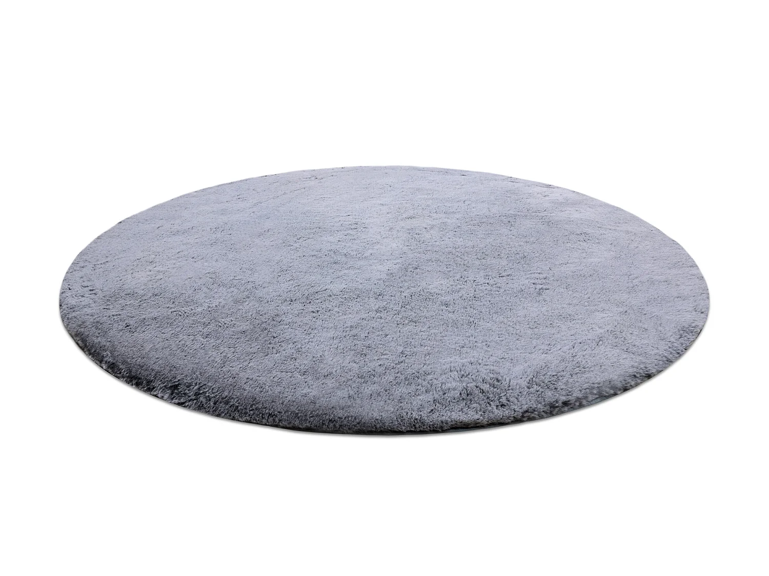 Tapis de lavage moderne LAPIN circle shaggy, antidérapant noir / ivoi cercle 80 cm