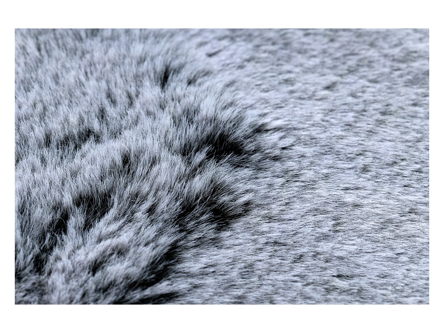 Tapis de lavage moderne LAPIN circle shaggy, antidérapant noir / ivoi cercle 80 cm
