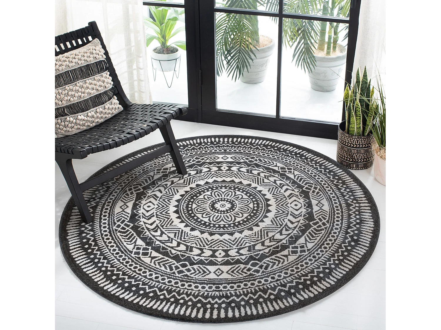 Tapis FUN Napkin, serviette de table cercle - noir cercle 100 cm