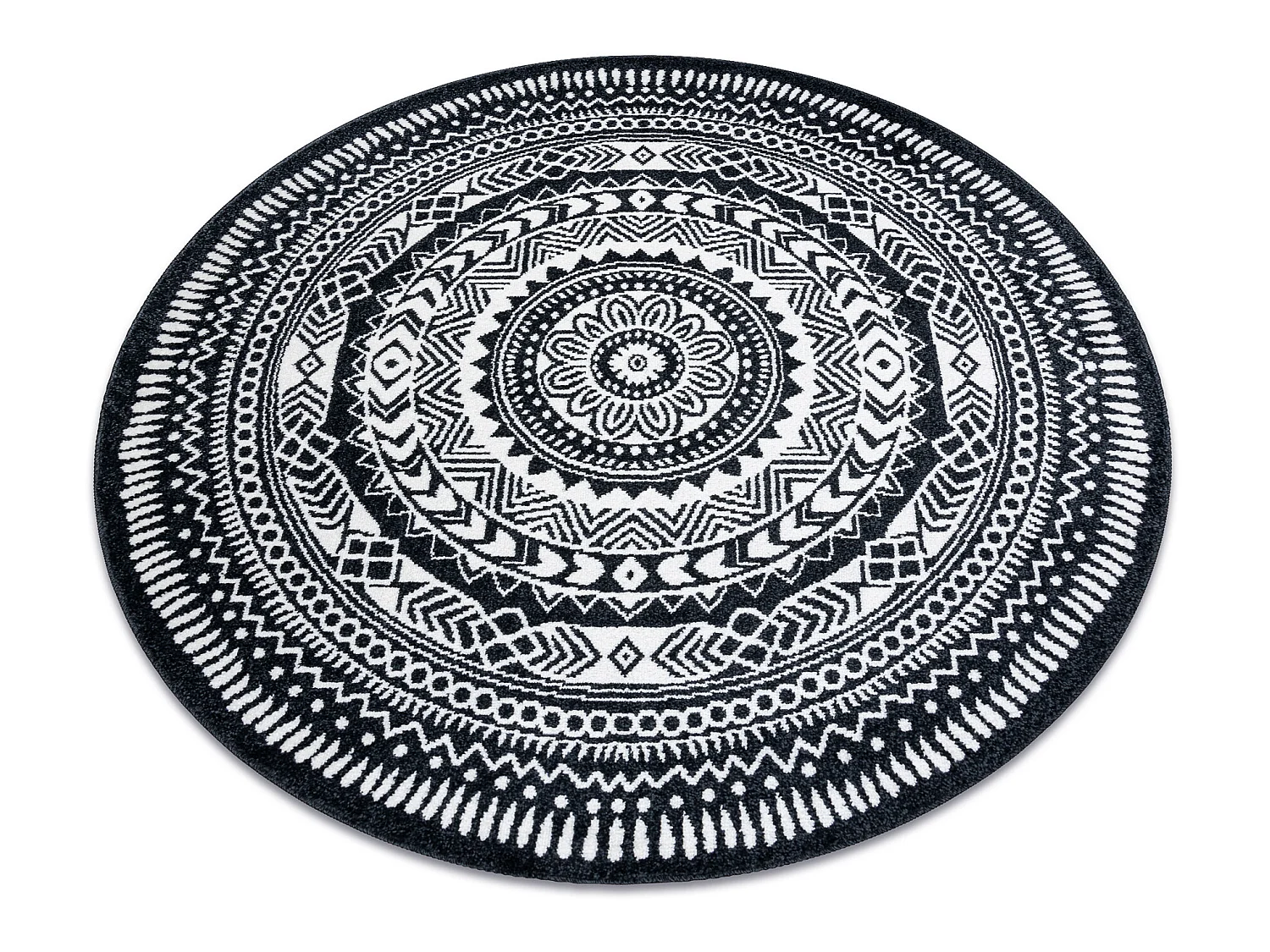 Teppich FUN Land Napkin Serviette Kreis - schwarz cercle 200 cm