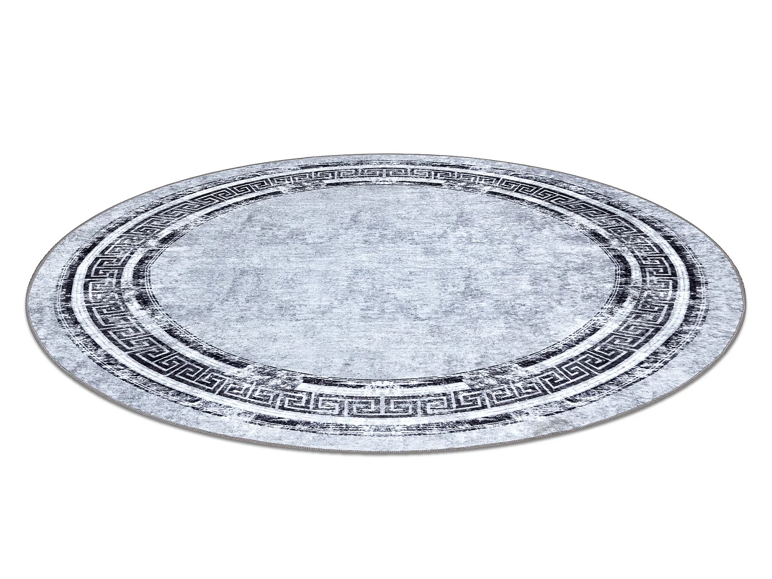 MIRO 51254.802 Kreis Waschteppich Marmor, griechisch Anti-Rutsch - gra cercle 100 cm