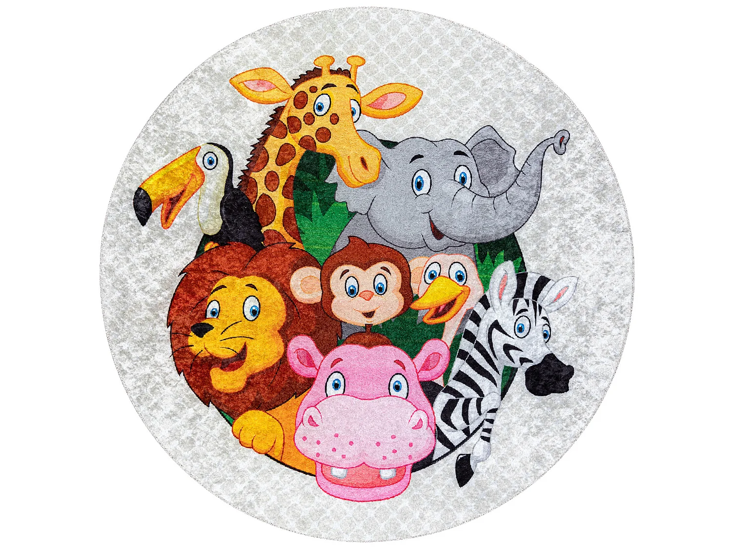 JUNIOR 51595.801 cirkel tapijt wasbaar dieren Afrika voor kinderen ant cercle 80 cm