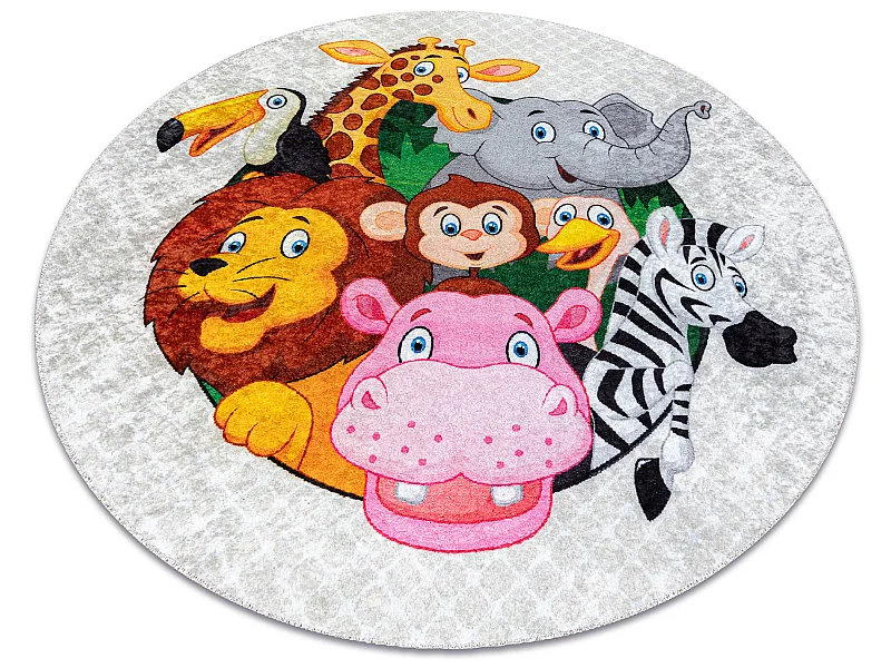 Tapis lavable JUNIOR 51595.801 cercle animaux, Afrique pour les enfant cercle 80 cm