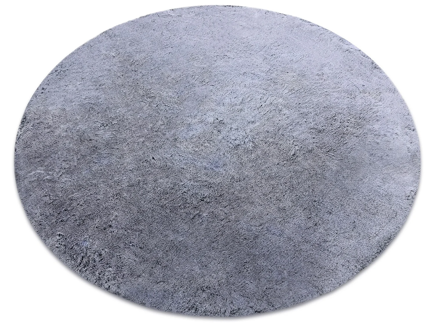 Tapijt LAPIN Shaggy ROND zwart / ivoor, anti slip , Wasbaar , cercle 100 cm