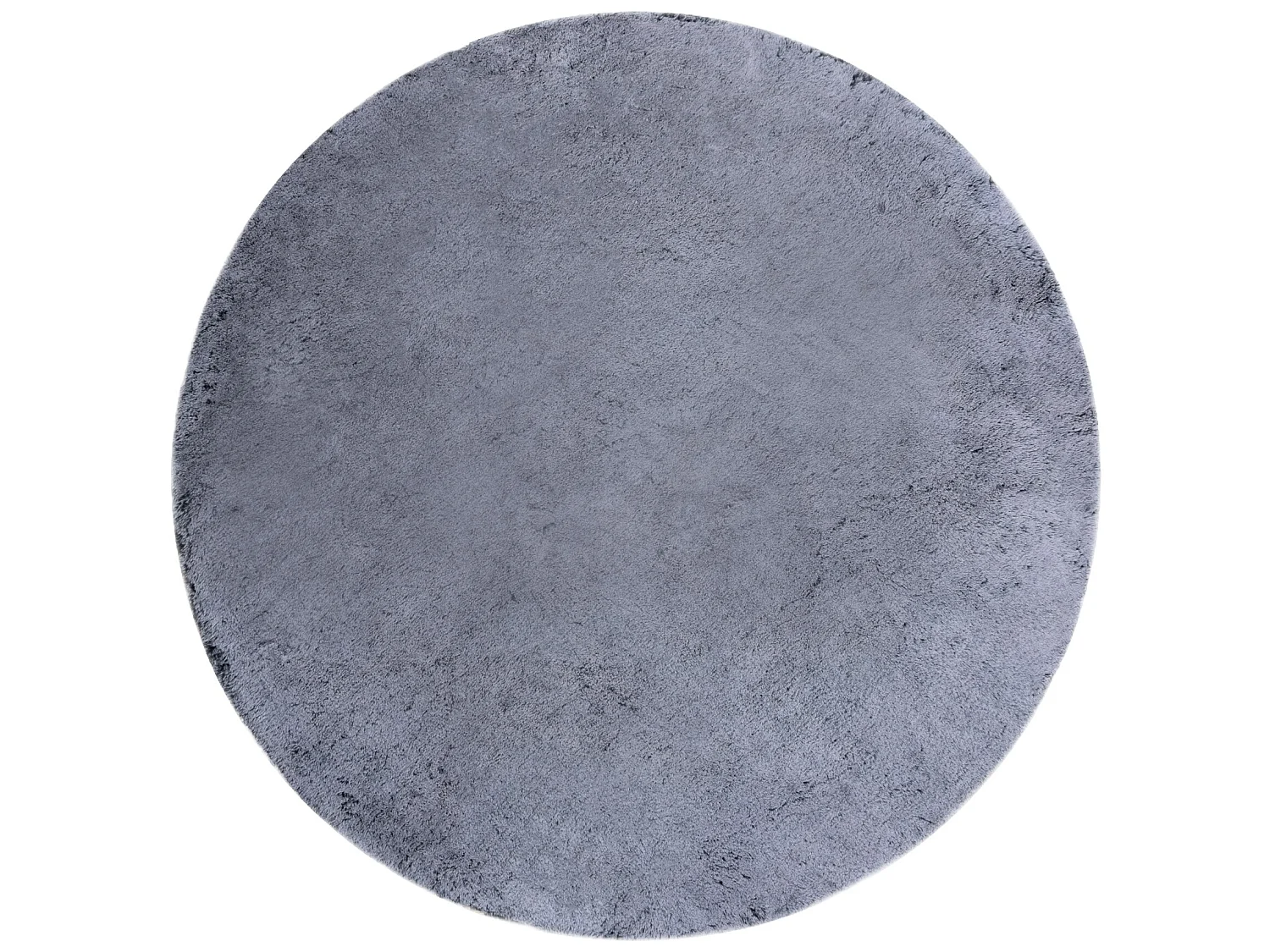 Tapijt LAPIN Shaggy ROND zwart / ivoor, anti slip , Wasbaar , cercle 100 cm