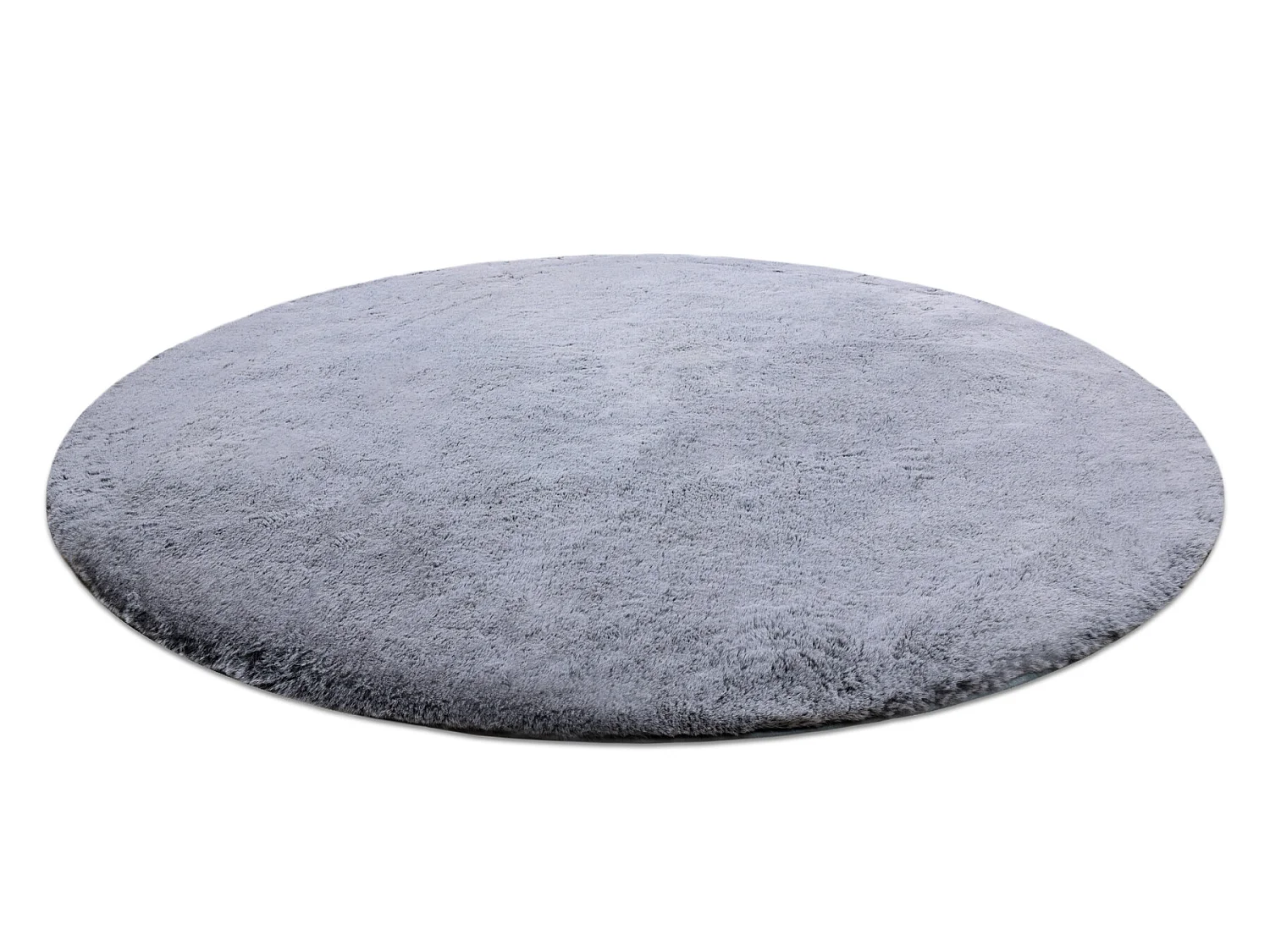 Tapijt LAPIN Shaggy ROND zwart / ivoor, anti slip , Wasbaar , cercle 100 cm