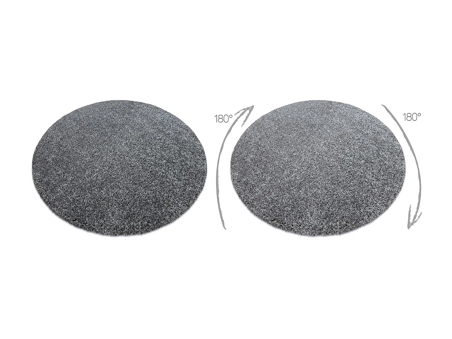 Modern Tapijt Wasbaar , ILDO 71181070 ROND anthracytkleuring grijskleu cercle 120 cm