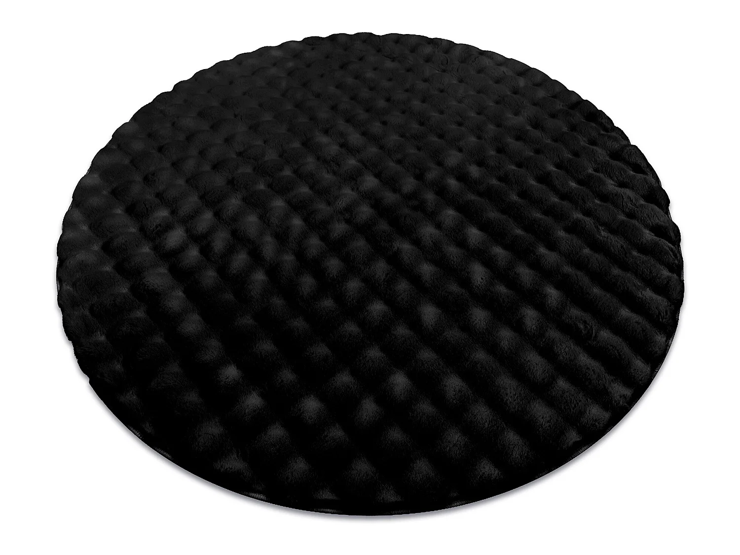 Tapis BUBBLE cercle noir 25 IMITATION DE FOURRURE DE LAPIN 3D structur cercle 120 cm
