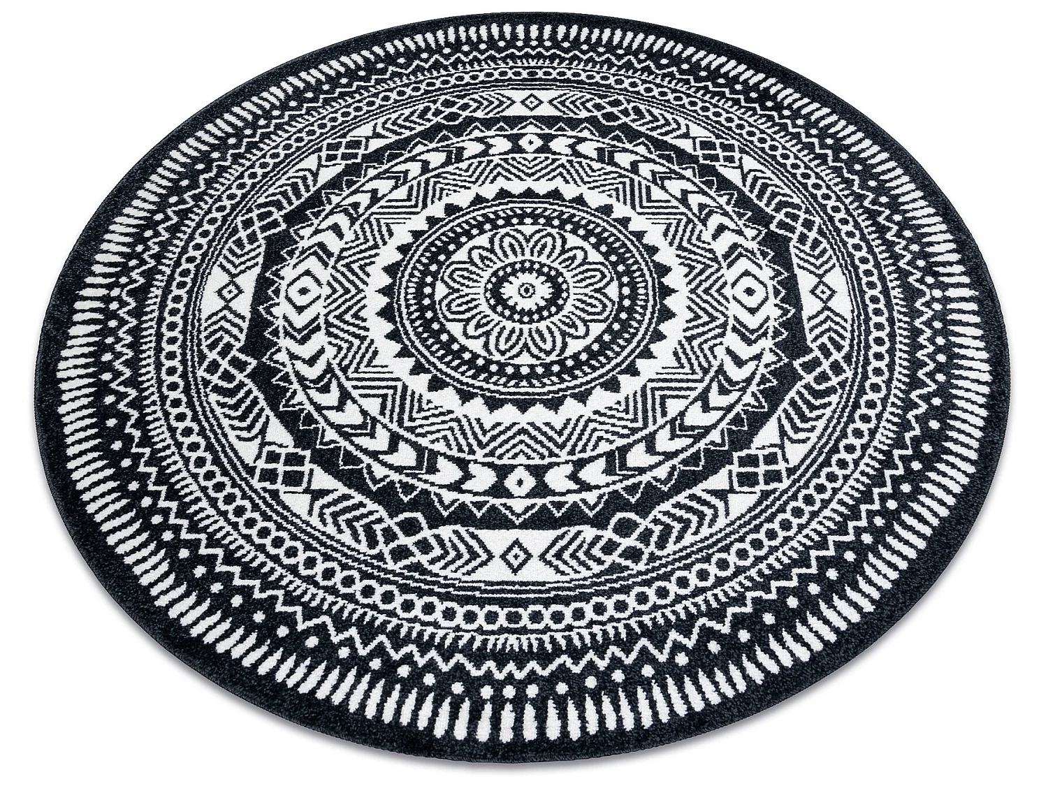 Tapijt FUN Napkin serweta wiel - zwart cercle 120 cm