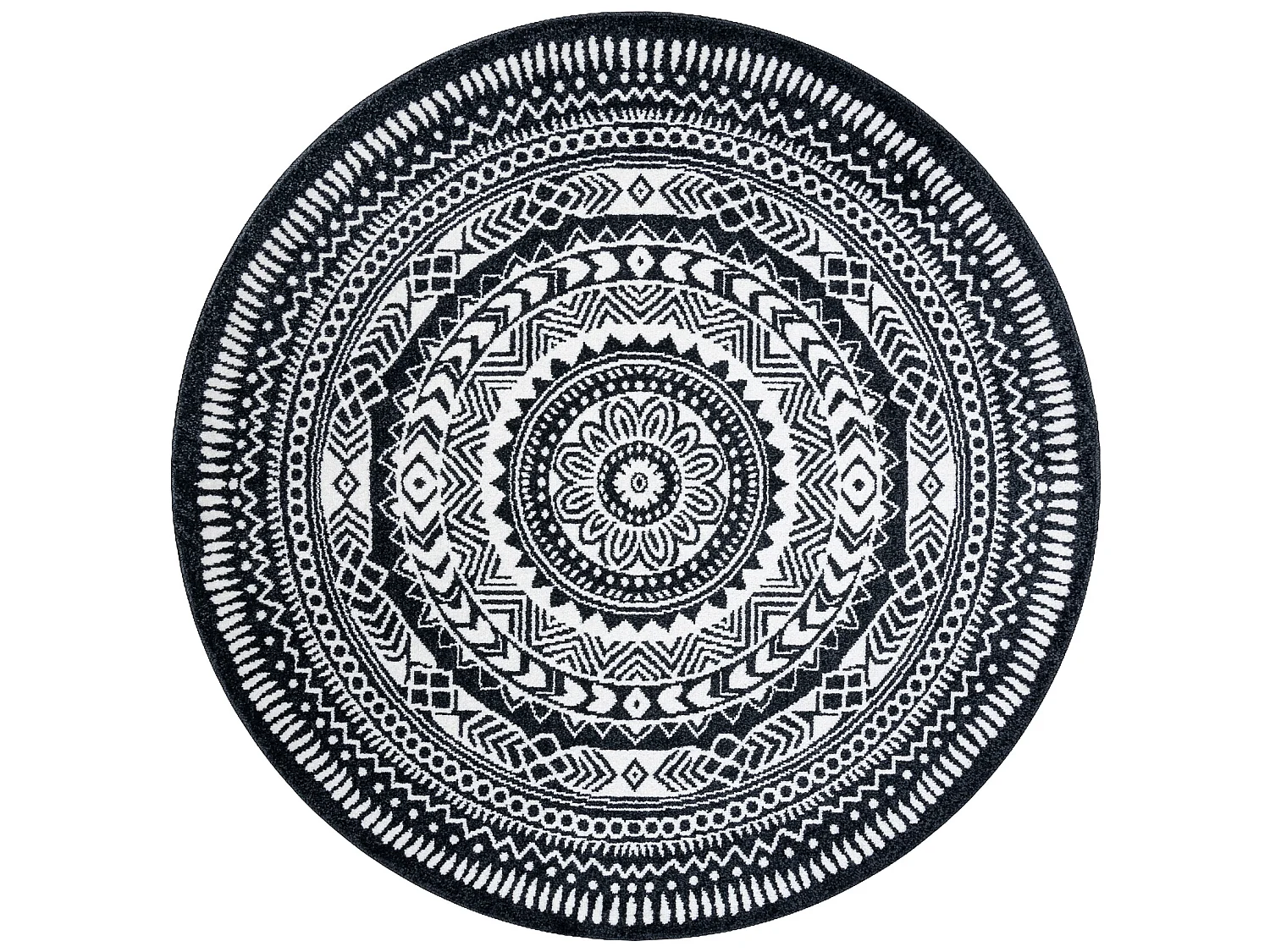 Tapijt FUN Napkin serweta wiel - zwart cercle 120 cm