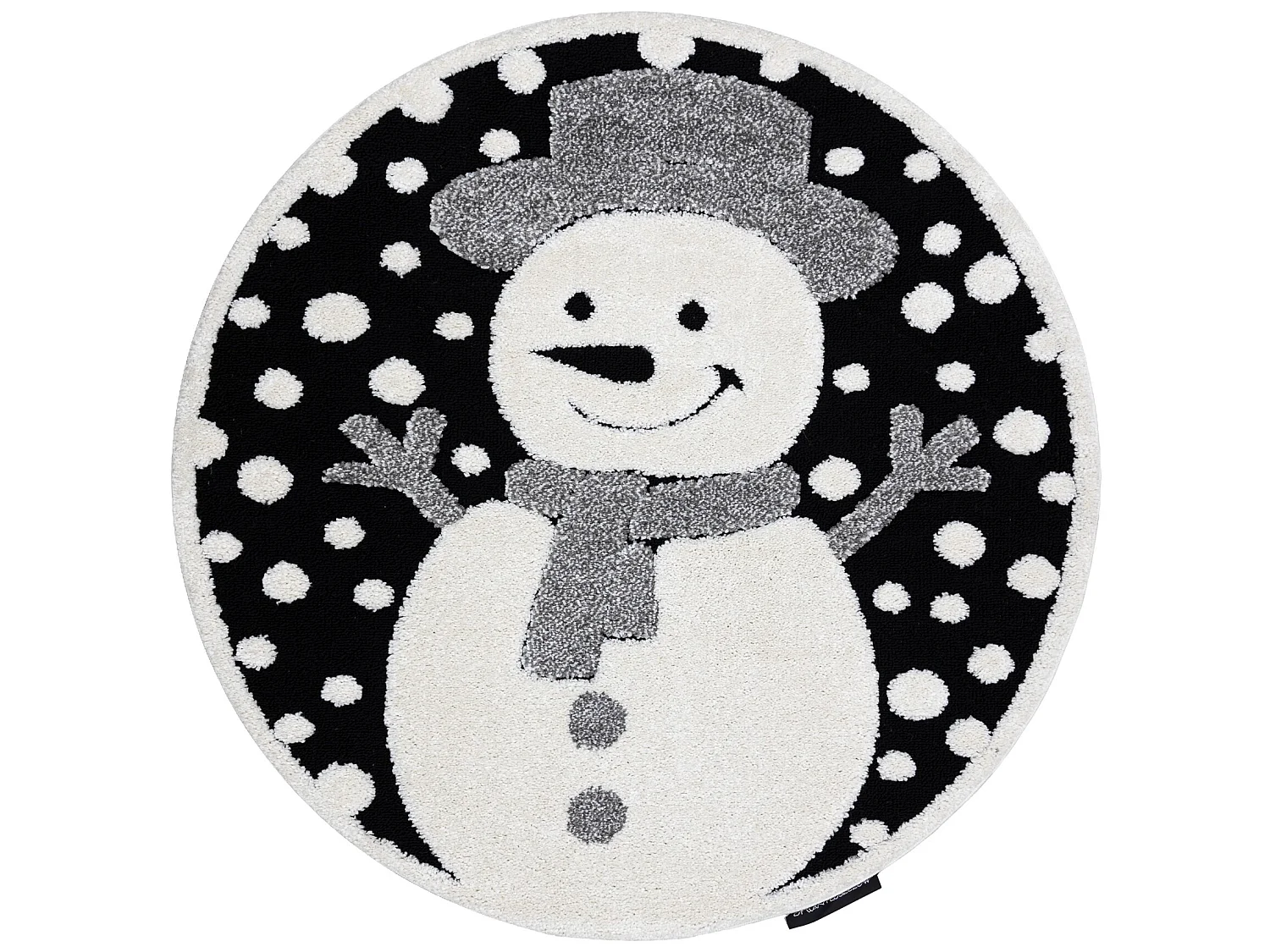 Tapis enfant moderne JOY Cercle Snowman bonhomme de neige, pour enfant cercle 160 cm