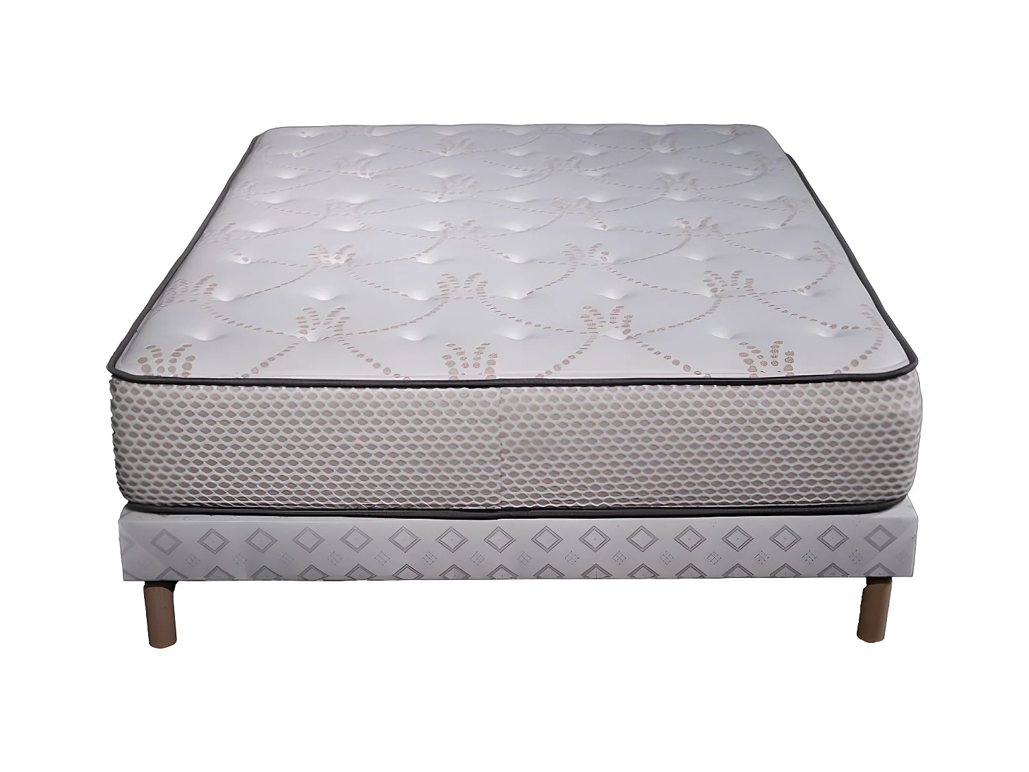 Ensemble Matelas mousse Cosmos White - 90x190cm - accueil mémoire de forme et Sommier blanc