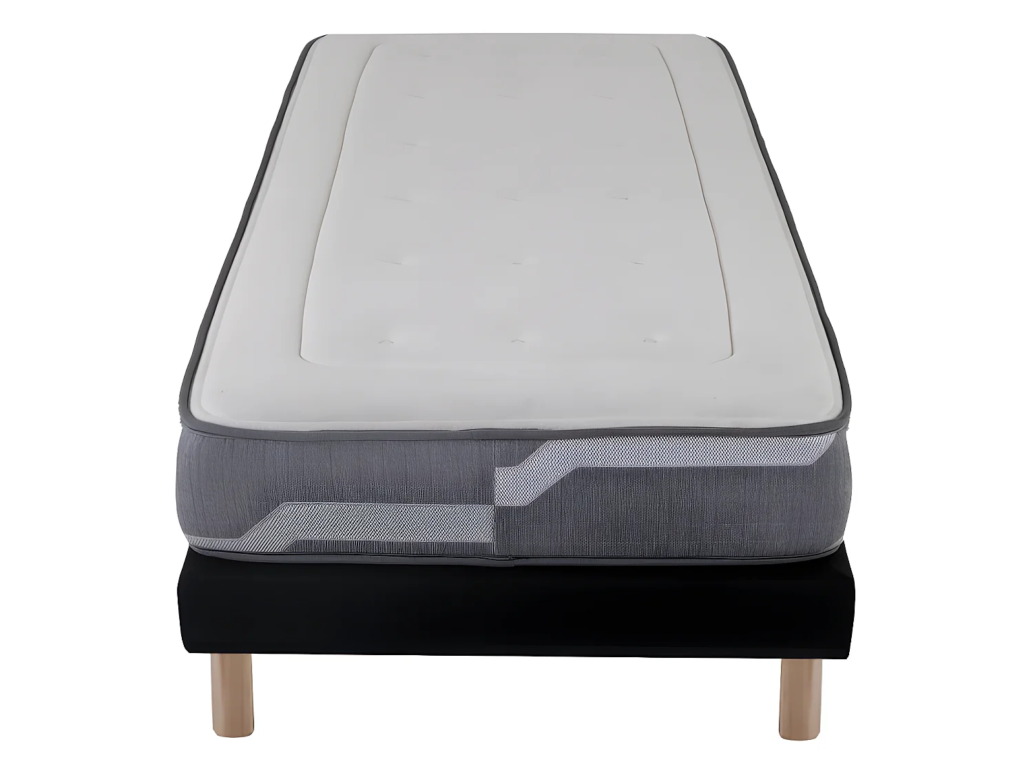 Ensemble Matelas 90x190cm ressorts  Select - accueil mémoire de forme et Sommier noir
