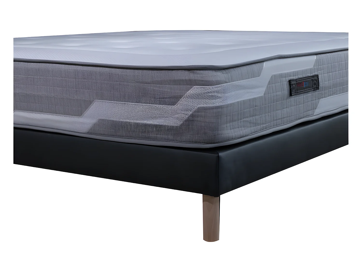 Ensemble Matelas 90x190cm ressorts  Select - accueil mémoire de forme et Sommier noir