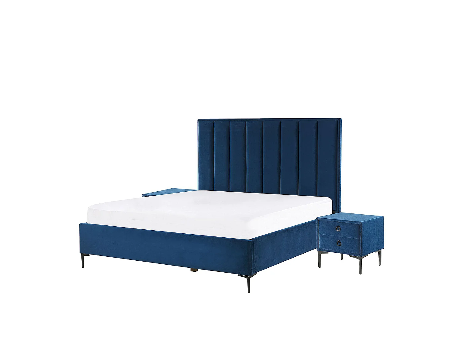 Ensemble de chambre Velours SEZANNE 140 x 200 cm Bleu marine