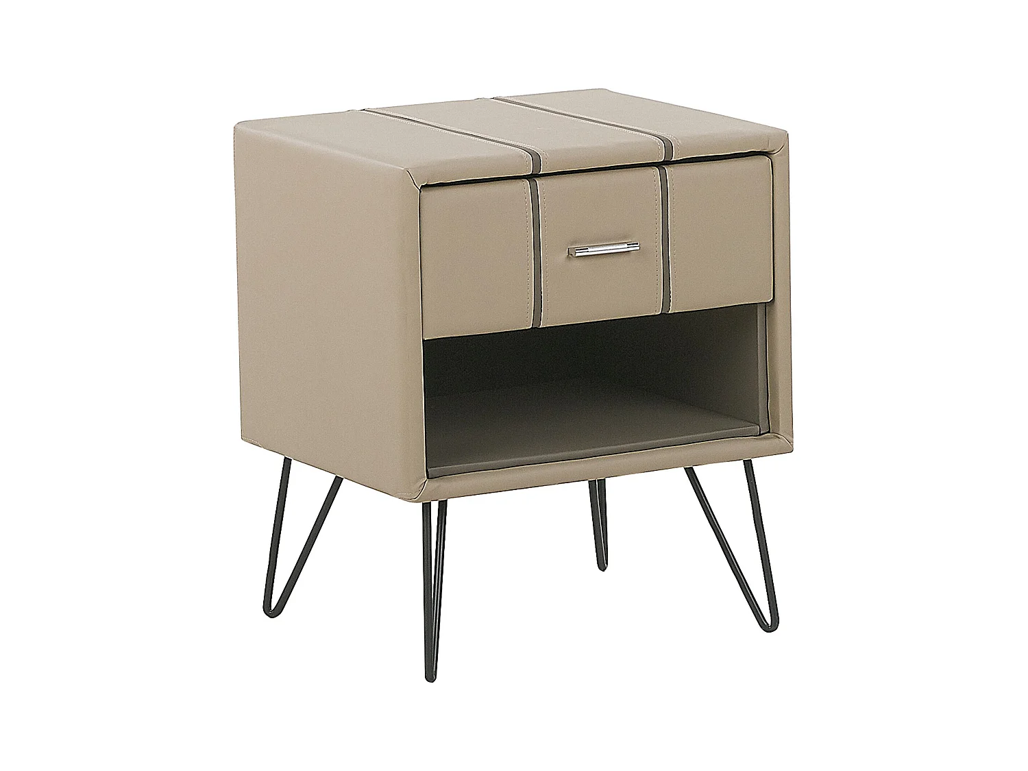 Slaapkamerset Kunstleer BETIN 180 x 200 cm Zandbeige