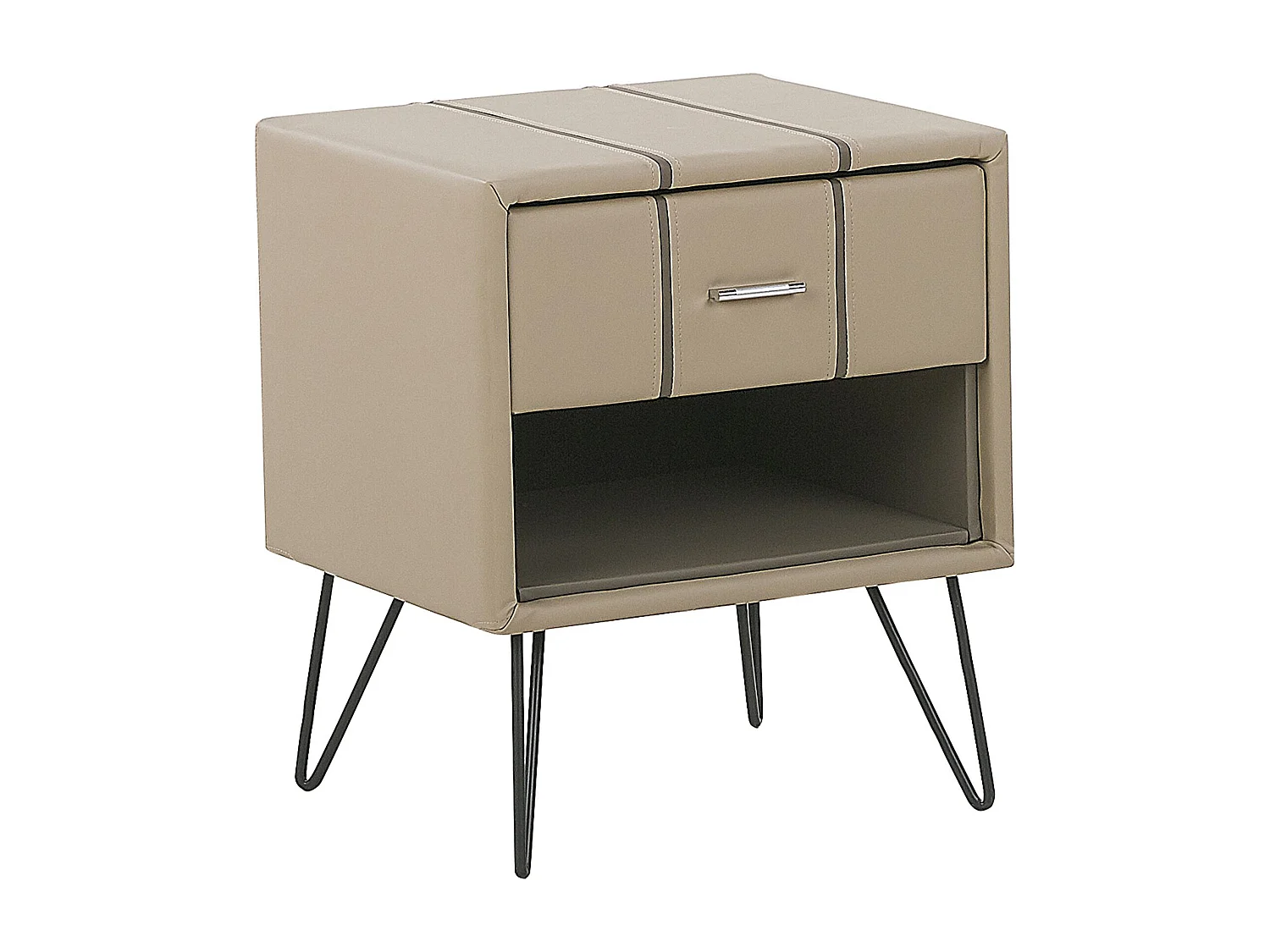 Slaapkamerset Kunstleer BETIN 180 x 200 cm Zandbeige