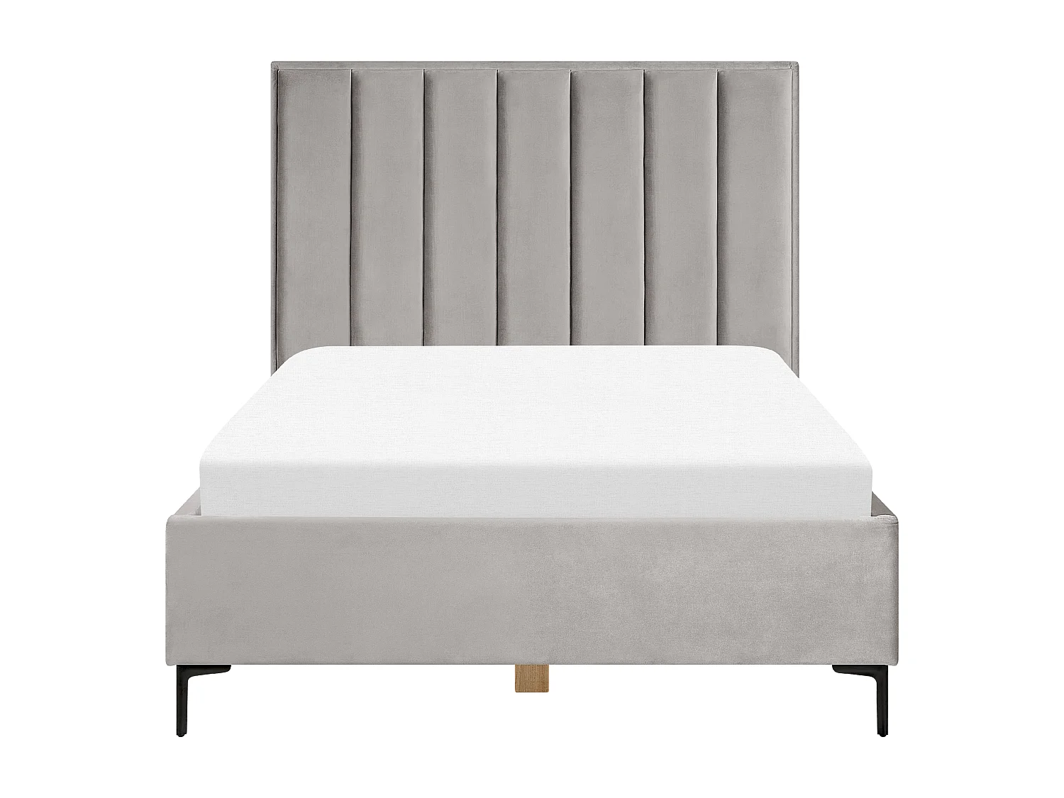 Schlafzimmer Set Samtstoff SEZANNE 140 x 200 cm Hellgrau